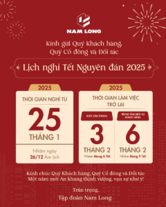NAM LONG GROUP THÔNG BÁO LỊCH NGHỈ TẾT NGUYÊN ĐÁN 2025